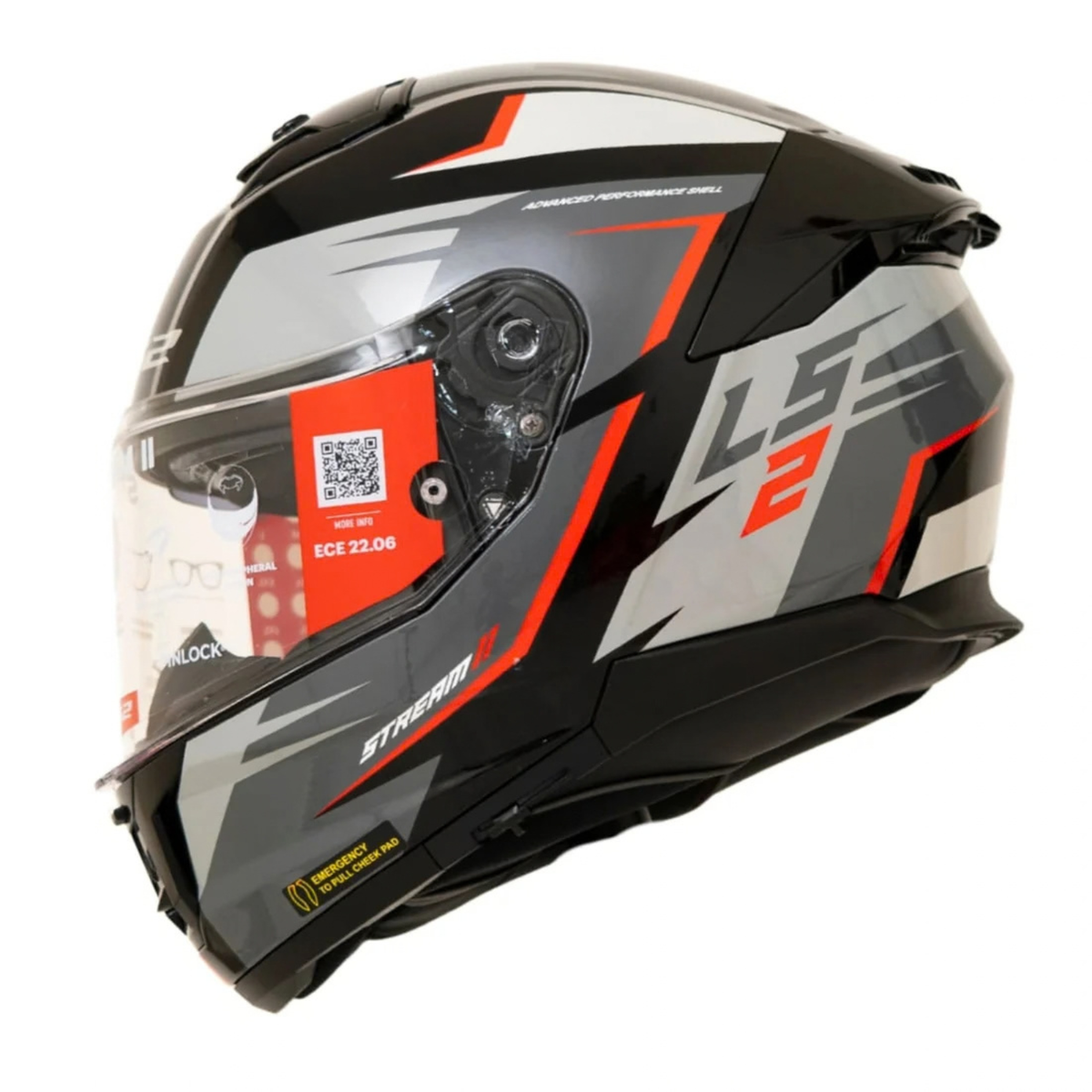 LS2 FF320 STREAM II METEOR BLACK RED