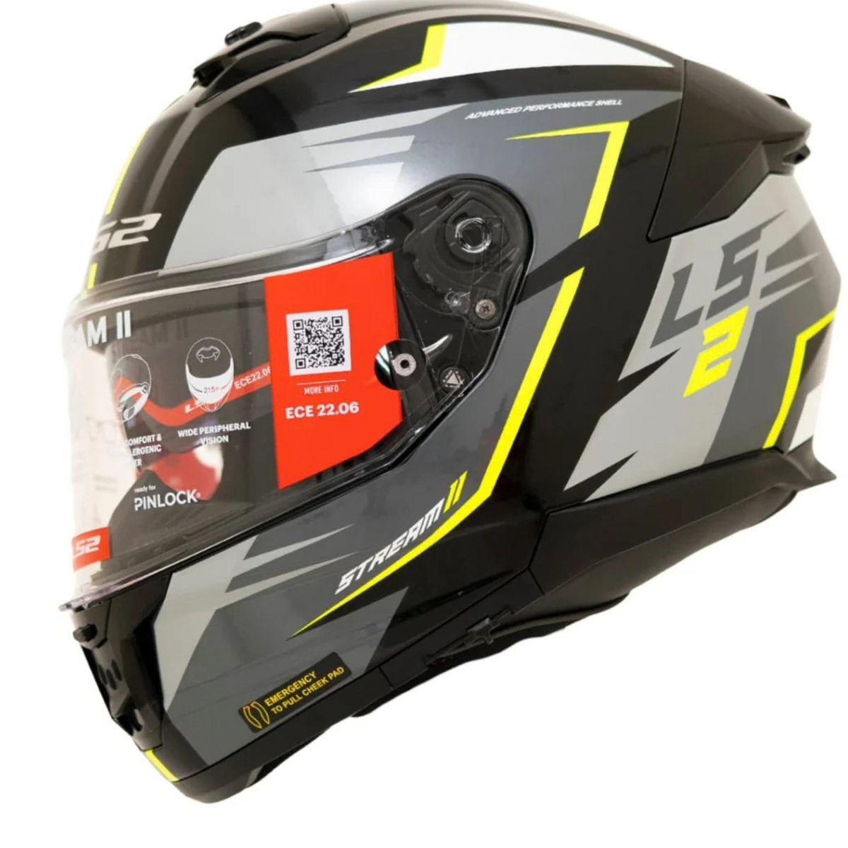 LS2 FF320 STREAM II METEOR BLACK YELLOW