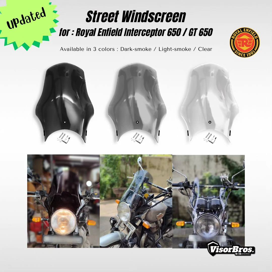 VisorBros Street Windscreen for Royal Enfield Interceptor 650