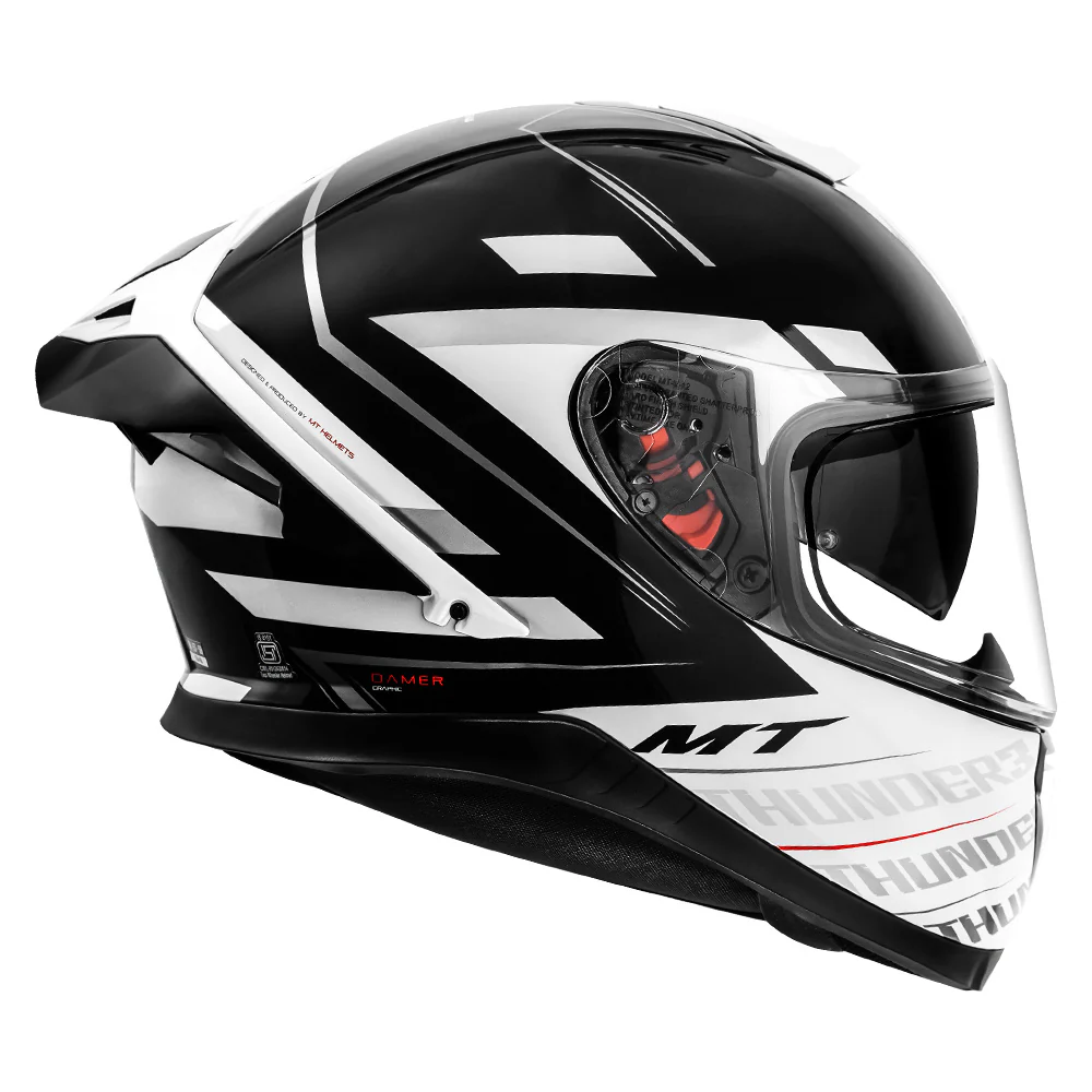 MT THUNDER3 PRO DAMER HELMET — Gloss White – The Saddle Store