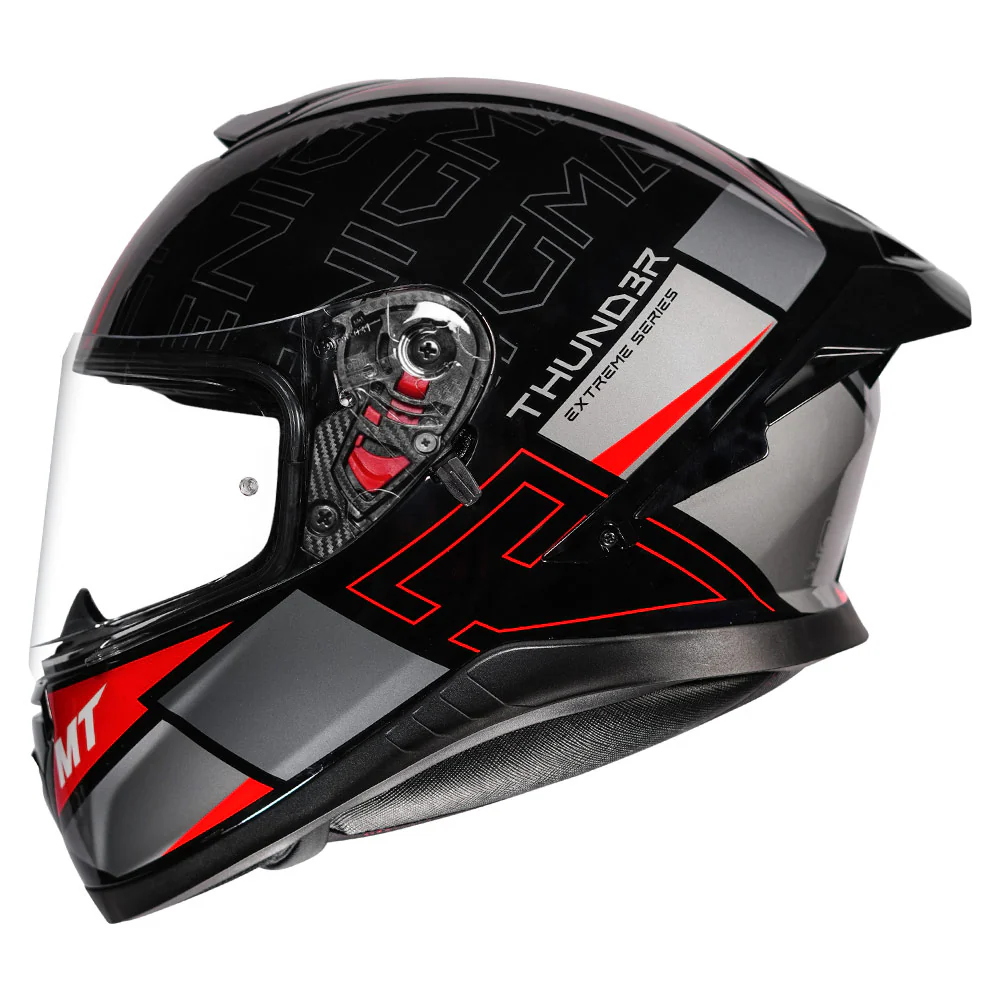 MT THUNDER3 PRO ENIGMA HELMET – Gloss Red – The Saddle Store