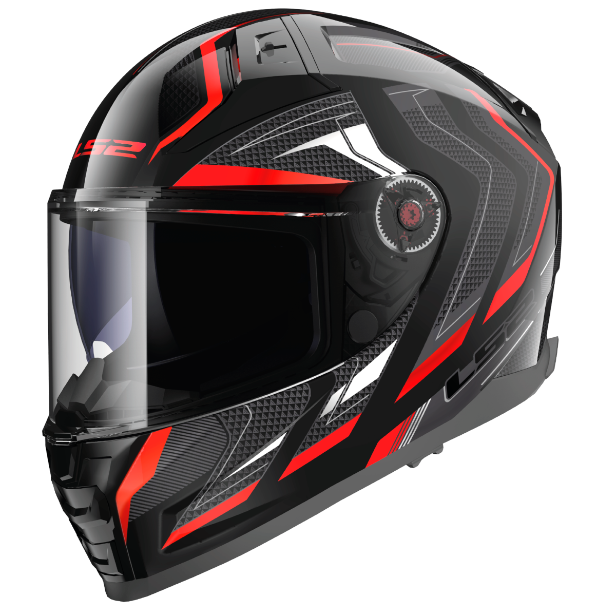 LS2 FF811 VECTOR II ALIZER BLACK RED – GLOSS – The Saddle Store
